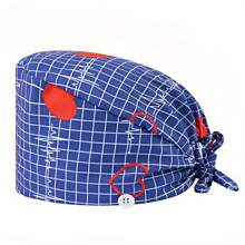1 pieza Gorro de enfermera con estampado de carta de amor de poliéster para mujeres, antibacteriano y antipolvo, diseño de correa elástica ajustable, banda transpirable interior, gancho para la mascarilla, adecuado para médicos, enfermeras, salón de belleza, veterinaria y trabajadores de limpieza