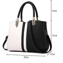 Bolso de mano de moda para mujer, bolso de hombro de piel sintética, largo 29 cm, ancho 14 cm, alto 21 cm, asa de mano 15 cm, 1 unidad. - Rosa - Ver 3