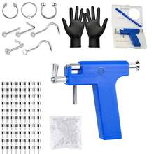 专业耳洞穿刺枪套件可重复使用耳鼻钉穿刺枪带穿刺工具套装穿刺器套件适用于所有穿刺沙龙在家使用