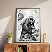 1pc Stylish Cheetah Wall Art Picture Magazine Cover Book Prints Canvas Paintings Affiche Leopard Posters Fashion Luxury Decor For Bedroom, Living Room, Or Bar Cart ,Dorm,Wall Decor Gift For Her Unframed - Multicolor - View 5