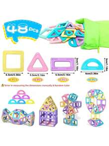Giocattoli di blocchi magnetici per bambini e bambine, set di costruzione del castello macaron aggiornato, giocattoli educativi per bambini, regali di compleanno, accessori di colore casuale