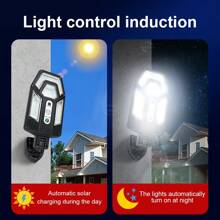 Nova Tipo de Iluminação Pública Solar Sensoriamento Corporal Humano Luz de Parede Externa Luz de Jardim Luz Solar Externa LED Tudo em Um com Controle Remoto Iluminação é Fácil e Simples de Instalar, Luzes Solares Externas