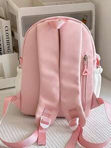 日系可爱少女撞色迷你双肩包女韩版多巴胺星星小背包初高中学生书包外出旅行学习春游双肩包女生郊游书包