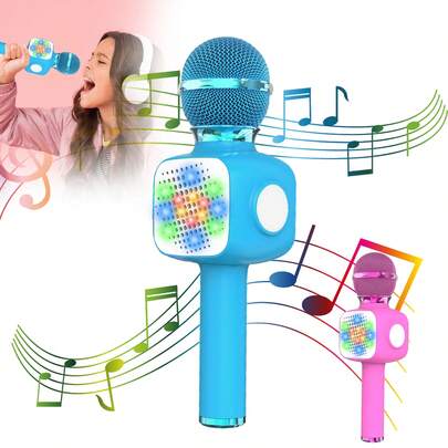 Micrófono inalámbrico, micrófono de karaoke portátil con altavoz, reproductor de KTV para el hogar, compatible con smartphone/tableta/TV, adecuado para cantar en fiestas, mejor regalo de Navidad y Año Nuevo