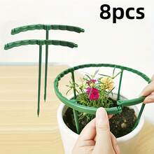 8pcs Adjustable Plastic Plant Cages - Flexible Garden Plant Support Frameworks For Indoor And Outdoor Use