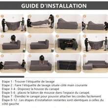 Housse de Canapé d'angle Extensible 2 Pieces, Élastique en Forme de L, Revêtement de Canapé Universel Lavable (2 Places+3 Places)
