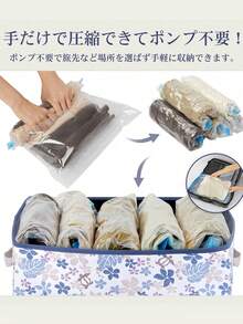 Travel Compression Bags - Save Space, No Need For Vacuuming - Blue Travel Must-Have Travel Backpack, Travel Bag, Suitcase Lightweight Moving Storage Bag, Out-Of-Season Clothing Compression Bag, Significantly Save Space Travel Clothing Compression Bag, Travel Accessories, Vacation, Holiday, Back-To-School Supplies Packing Bag, Dormitory Must-Have, University Supplies - Blue - View 11