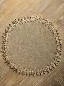 Farmhouse Style Jute Tassel Placemats, Round Bowl Pads, Rectangular Placemats / Trivets