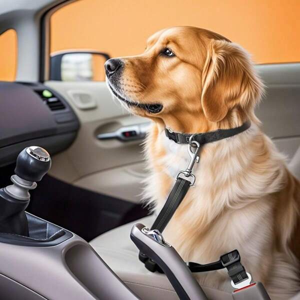 1pc Pet Car Safety Belt, Dog Cat Car Leash, Retractable Backseat Pet Tether, Keep Your Dog Safer! Dog Outing Dog Stuff