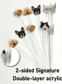 10/20 Pcs Custom Pet Drink Stirrers, Personalized Pet-Themed Stirrers, Unique Gift For Pet Lovers, Add Your Pet Photo, Cocktail & Coffee Accessories
