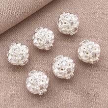 2/4/6 件 18k 镀金珠子水钻珠圆球锆石珠空心花丝花形珠黄铜珠隔片适用于 DIY 珠宝制作手链耳环用品女士