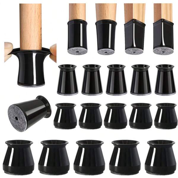 4/8/12/24pcs Chair Leg Floor Protectors - Silence Noisy Floors, Against Scratches, Smooth Gliding - Silicone Construction, Soft Felt Pads For Gentle Floor Contact,Protect The Floor And Table And Chair Legs
