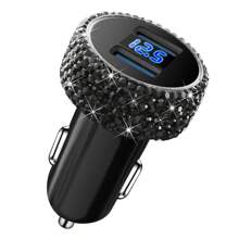 1 pièce Chargeur de voiture 2-en-1/8-en-1 avec strass, câble de charge 3-en-1 avec strass, charge rapide, Type C, USB, adaptateur de voiture, compatible avec Apple, téléphone, caméra de tableau de bord, iPad, GPS, cadeau pour les vacances/anniversaire
