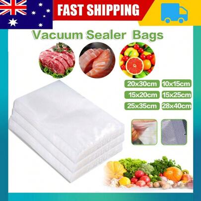 100X Vacuum Sealer Bags Precut Food Storage Saver Heat Seal Cryovac 6 Size NEW