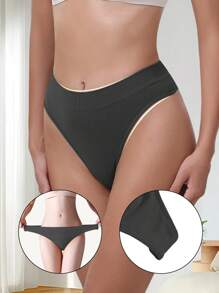 6 piezas de bragas sin costuras, tangas sexys de unicolor, bragas de cintura baja, tangas suaves con gran elasticidad, ropa interior de lencería