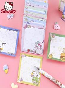 Sanrio 4 Sets /80 Piezas de Notas Adhesivas Sanrio, Pegatinas de Dibujos Animados Lindos de Melody Lomi, Accesorios de Apariencia Hermosa para Tomar Notas y Mensajes, Útiles escolares, Vuelta al Colegio