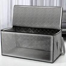 3pcs/1pc/10pcs Non-Woven Fabric Storage Box, Foldable Storage Bag, Dustproof, Safety Zipper Closure, Portable With Side Handle