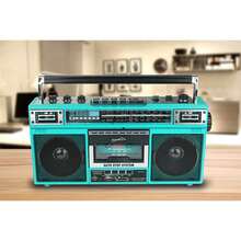 Supersonic SC3201BTRQ Retro 4-Band Radio And Cassette Player With Bluetooth - Teal - Màu xanh lam - Xem 3