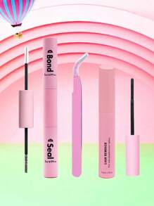 [Set de pegamento de pestañas DIY] Herramientas de maquillaje para extensión de pestañas DIY, Set de pegamento de pestañas de 10ml que incluye pinzas y desmaquillador de pestañas de 5ml