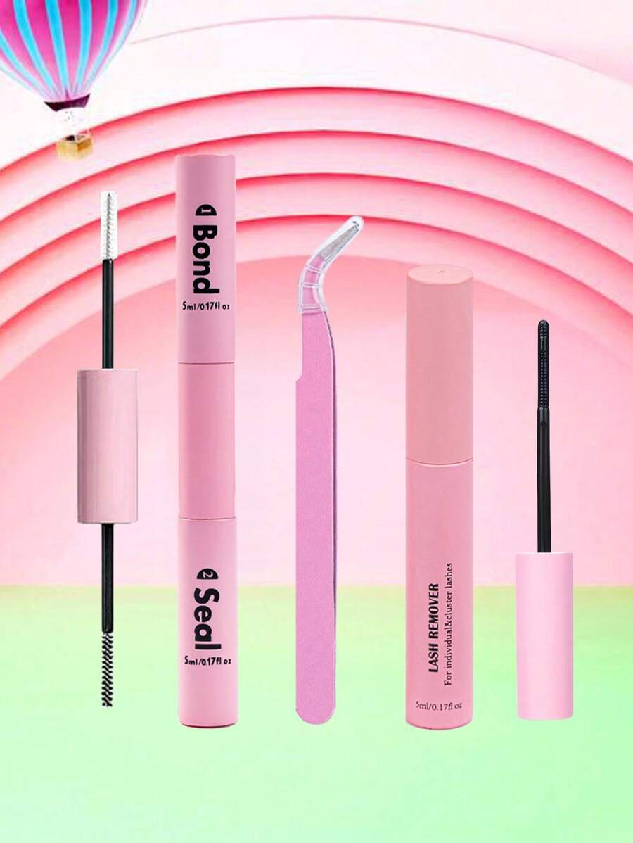[Set de pegamento de pestañas DIY] Herramientas de maquillaje para extensión de pestañas DIY, Set de pegamento de pestañas de 10ml que incluye pinzas y desmaquillador de pestañas de 5ml