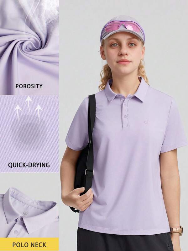 TECTOP Women's Spring And Summer Polo Shirts Running Sports Fitness Outdoor Moisture Wicking Quick Drying Elasticity