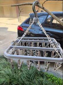 Suszarka do skarpet, wieszak na ubrania z 32 klipsami, wieszak na ubrania do wewnątrz i na zewnątrz, składana obrotowa suszarka do ubrań, odpowiednia do bielizny, skarpetek, małych części garderoby, do użytku na zewnątrz i na balkonie - oszczędzająca miejsce, bez zasilania, wisząca linka na ubrania, wieszak na ubrania, pralnia