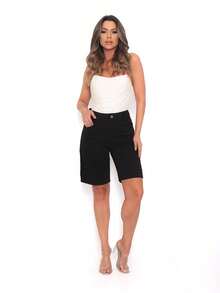 Women's Twill Shorts For June Festival - 黑色 - 查看 1