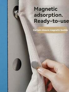 4 件/2 对窗帘夹，磁性遮光窗帘夹，磁性浴帘夹，无需钻孔的窗帘架