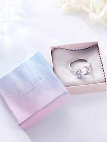 Milacolato 925 Sterling Silver Fidget Rings For Women Girl Open Adjustable Moonstone Anxiety Rings CZ Moon Star Spinner Ring Lettering Knuckle Promise Wedding Engagement Rings With Gift Boxed - Silver - View 7