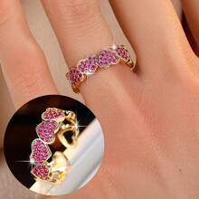 1pc Fashionable Versatile Cubic Zirconia Heart Ring For Women, Suitable For Daily Wear On Index Finger Valentines,Mom,Mother,Mother's Day,Gift - Ring - View 21