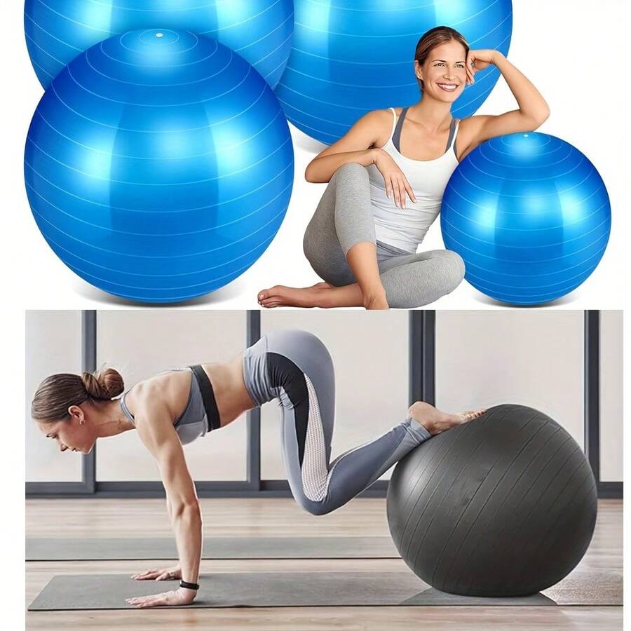Local Shipping- Fitness, Pregnancy, And Physical Therapy, Perfect For Exercise Enthusiasts-[Fitness Ball] Posture Training Fitness Ball, Office Chair | Suitable For Balance Training, - Black - View 1