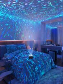 1 pièce Veilleuse à effet d'eau ondulante - Alimentée par USB, lumière étoilée multifonctionnelle, convient pour la décoration de la chambre à coucher et du salon, créant une atmosphère romantique - un cadeau inoubliable pour Noël, la Saint-Valentin, les mariages et les anniversaires