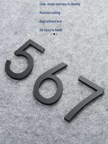 亚克力 3D 数字墙贴，古铜色房间号码牌标牌 - 彩色 - 查看 8