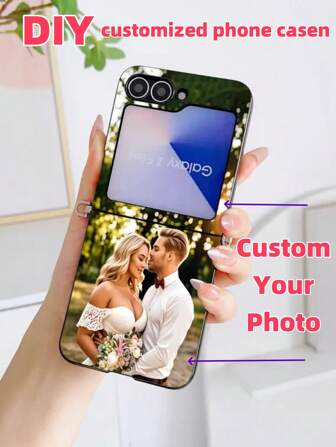 1 pieza Funda plegable de unicolor personalizable con imagen personalizada, Funda protectora de TPU personalizada DIY, compatible con Samsung Galaxy Z Flip7, Galaxy Z Flip 4 5G, Galaxy Z Flip 3 5G, Galaxy Z Flip 5G y GALAXY Z FLIP 6 5G