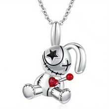 Creative Funny Voodoo Doll Red Heart Pendant Earrings, Punk Cartoon Holiday Decoration Accessories, Halloween Gift Valentines,Mom,Mother,Mother's Day,Gift