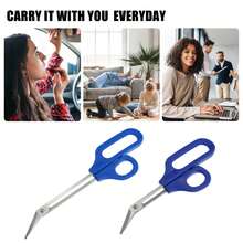 2 Pcs Toenail Scissors, For Elderly Thick Nail Cuticle Trimmer Long Handled Manicure Pedicure Tool, Stainless Steel, Blue - 藍色 - 查看 2