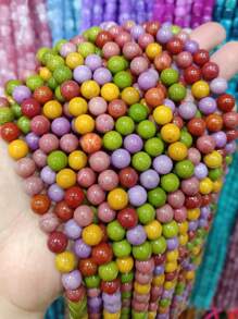 1 hebra de cuentas sueltas espaciadoras redondas de calcedonia de Candy Alxa, piedra natural, para hacer joyas DIY, pulseras, dijes y accesorios, tamaños de 6 mm, 8 mm y 10 mm, 15 pulgadas