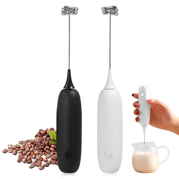 Handgehaltener Milchaufschäumer, Mini-Batterie (nicht enthalten) Milchschäumer aus Edelstahl, tragbarer Eischläger geeignet für Kaffee, Latte, Cappuccino, Frappé, Matcha, heiße Schokolade, Schulmaterial