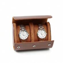1/2/3-Slot Watch Roll Travel Case Portable Vintage Leather Watch Display Case Storage Box Watch Organizers Men Christmas Gift For Women Storage Organizer Travel Essentials Back To School Dormitory Storage