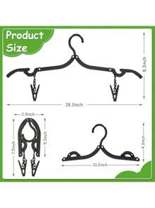 12pcs Portable Folding Travel Clothes Rack , Space Saving Clothes Drying Rack, Clothes Clothes Rack, Folding Clothes Rack For Business Travel, Outdoor Windproof Clothes Rack. Matching Strong Small Clip Windproof
