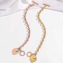 1 pièce Bracelet minimaliste à la mode en acier inoxydable en forme de cœur, convient pour la tenue quotidienne ou les soirées des femmes, excellent cadeau pour les amis