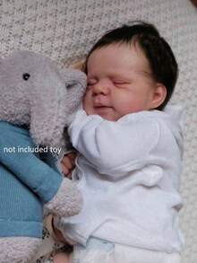 48 CM Realista Vinilo Suave Reborn Asleep Doll Con 3D-pintura de la piel y las venas visibles, 19 pulgadas Alive Recién Nacido Lovely Bebe Cute Child Bedtime Toy (Algunas partes al azar, incluyendo chupete, biberón, pañal y ropa Set) - Blanco - Ver 4