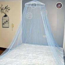 1 pieza Dosel de mosquitera extra grande, adecuado para fiestas de pijamas y protección del jardín - desde individual hasta California King y tamaños de cuna, de poliéster duradero, lavable a máquina, ocio al aire libre, decoración elegante de ropa de cama, estructura de soporte resistente