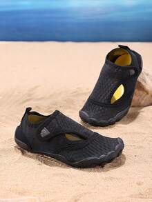 Children's Multi-Color Water Shoes, Parent-Child Matching, Breathable Fabric, Non-Slip Soft Bottom, Outdoor Stream/Water Wading Shoes For Boys & Girls - Black - View 7