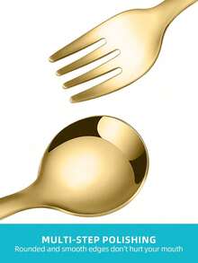 3 件便携式高品质迷你餐具套装 | 包含迷你勺子和叉子 | 多种颜色可选：金色、银色、黑色、粉色、玫瑰金、彩虹色 | 带储物盒 | 色彩鲜艳时尚的设计 | 适用于办公室、户外、学生午餐 | 防锈耐用 | 派对的绝佳礼物，完美的便携时尚之选 - 彩色 - 查看 3