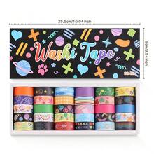 ICCEEMEE 30 Rolls Colorful Washi Tape Set, Decorative Washi Tape Washy Tape Bible Journaling Supplies Masking Tape For Arts & Crafts, Card Wrapping, Scrapbooking, Junk Journal, Bullet Journaling, 2m (2.2yards) - 均碼 - 查看 2