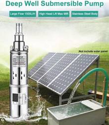 250W Solar Submersible Pump 3-Inch Steel Deep Well Irrigation For Farm/Garden