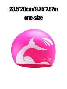1PC 鱼尾硅胶泳帽 海豚鱼尾泳帽 长发泳帽 超大泳帽 女款防水硅胶泳帽 男款男女款泳帽 硅胶泳帽 舒适防水成人泳帽