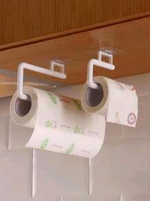1pc Kitchen Paper Towel Holder, Plastic Material, No Drilling Required, Suitable For Cabinet, Sink, Etc.Towel Rack For The Paper Towel Holder, Hanging Rack For The Cabinet, Hanging Rack For The Dishcloth, Bathroom Organizer Rack