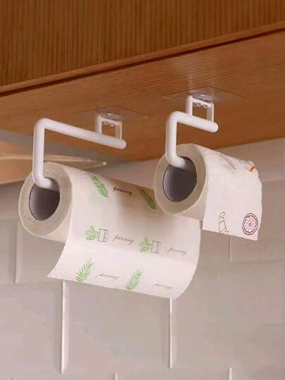 1pc Kitchen Paper Towel Holder, Plastic Material, No Drilling Required, Suitable For Cabinet, Sink, Etc.Towel Rack For The Paper Towel Holder, Hanging Rack For The Cabinet, Hanging Rack For The Dishcloth, Bathroom Organizer Rack, Home Decor, Party & Christmas Storage